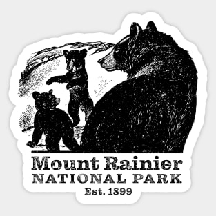 Mount Rainier National Park Bear Playful Cubs Sticker